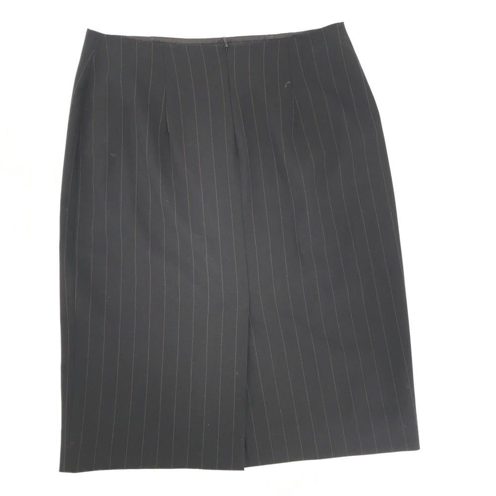 Max Mara Pinstriped Wool Skirt Black Size 4 - Picture 6 of 9